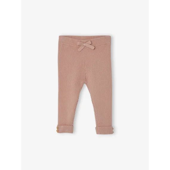 Legging en tricot bébé rose poudré