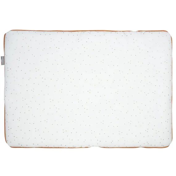 Oreiller Plat En Gaze De Coton Jeanne Blanc À Pois Or
