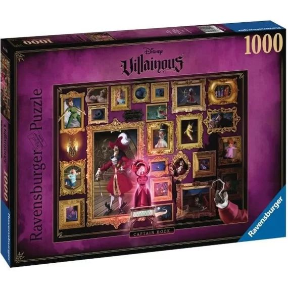 Puzzle 1000 pièces Capitaine Crochet – Collection Disney Villainous – Ravensburger violet