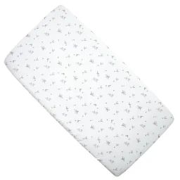 Drap Housse Berceau En Gaze De Coton Melody Blanc Imprimé Minimaliste