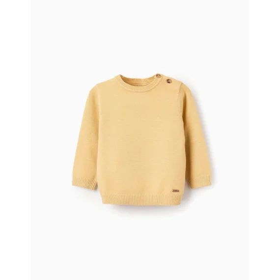 Pull En Maille Douce Jaune Clair