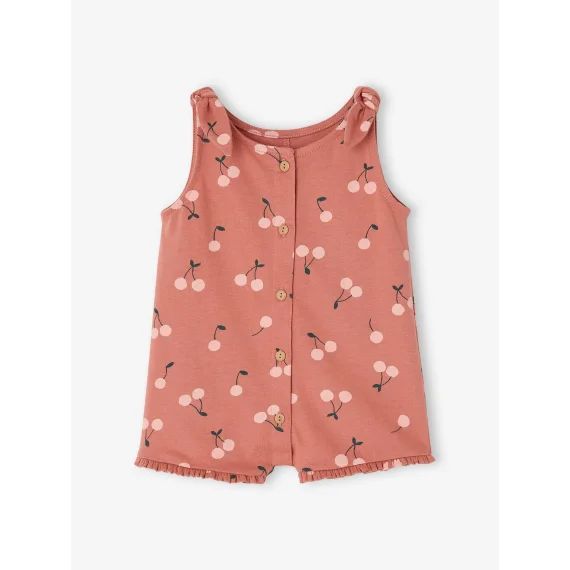 Combinaison imprimée bébé vieux rose