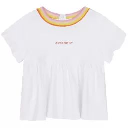 T-shirt avec grand volant Fille Blanc