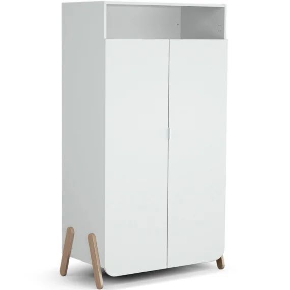 Armoire 2 portes + 1 niche en bois de hêtre Pirate blanc