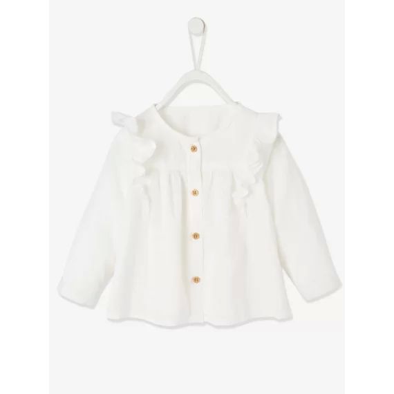 Blouse volantée bébé fille ivoire