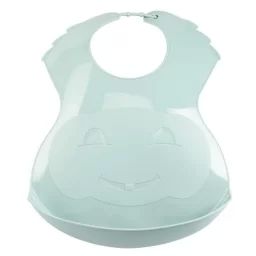 THERMOBABY Bavoir Plastique avec Récupérateur Vert Céladon vert