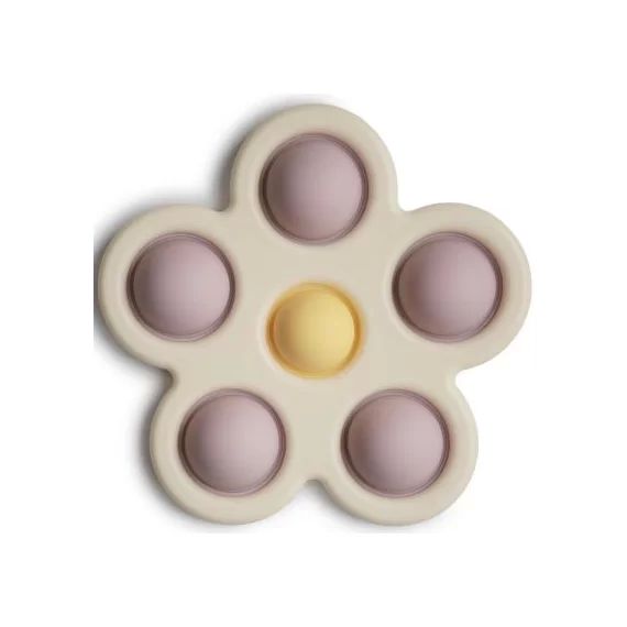 Jouet en silicone Fleur Soft lilac/Daffodil/Ivory
