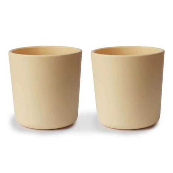 Lot De 2 Verres Bébé Jaune Pale Daffodil – 200 Ml – Tasse D&rsquo;apprentissage – Mushie Beige