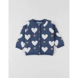 Cardigan En Tricot Coeur Bleu