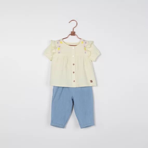 Pantalon en denim Fille Bleu