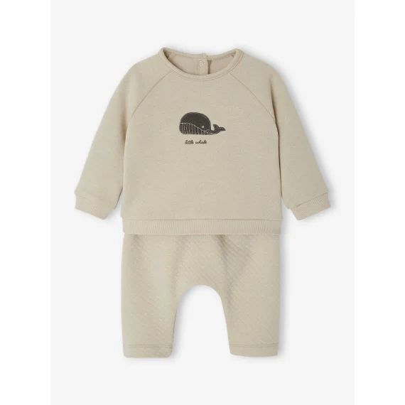 Ensemble bébé sweat et pantalon argile
