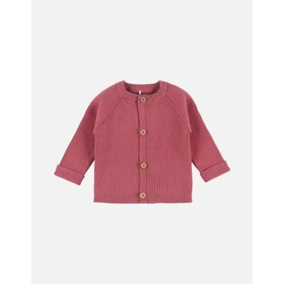 Cardigan En Tricot Bio Fin, Caramel Rose