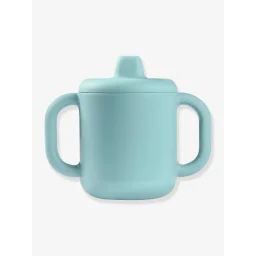 Tasse d&rsquo;apprentissage BEABA en silicone bleu