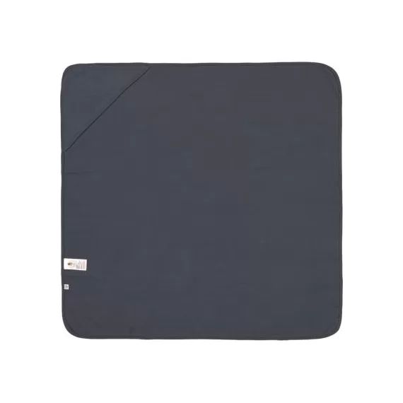 Cape de bain en mousseline de coton bleu marine (90 x 90 cm)