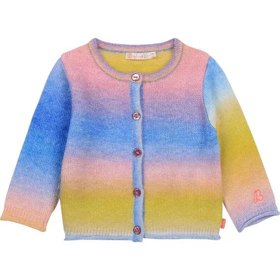 Cardigan en maille multicolore Fille Rose