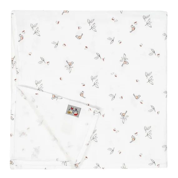Lange En Gaze De Coton Melody Melody, Blanc Imprimé Minimali