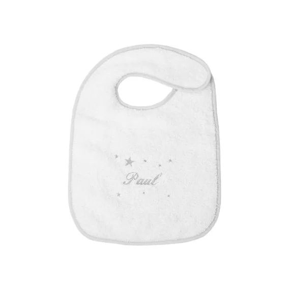 Bavoir à velcro étoile gris (personnalisable)