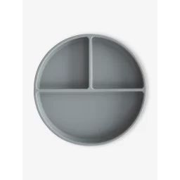 Assiette compartimentée MUSHIE en silicone gris
