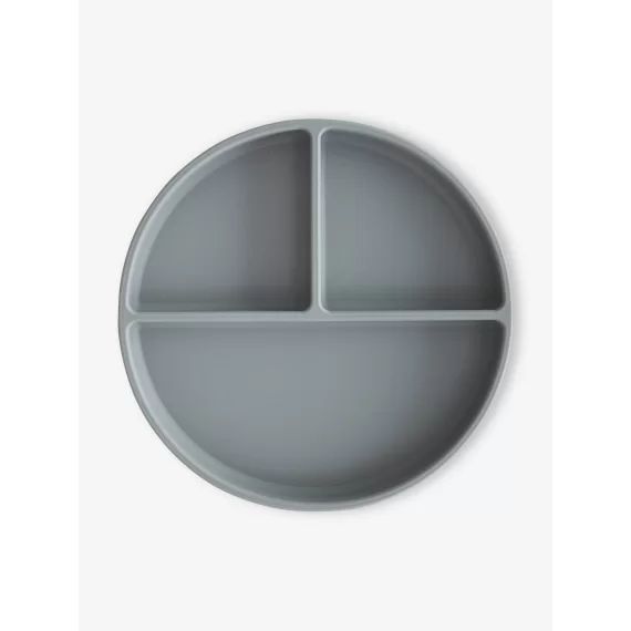Assiette compartimentée MUSHIE en silicone gris