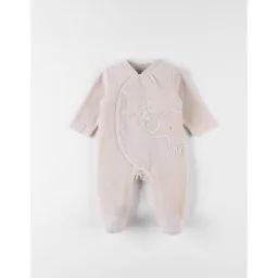 Pyjama En Velours Côtelé, Imprimé Éléphant Beige
