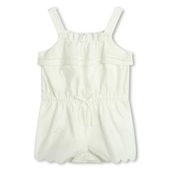 Combinaison-short brodée Fille Blanc