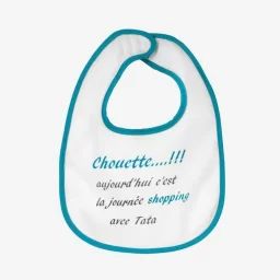 Bavoir 4-12 mois – TROIS KILOS SEPT – Bleu et blanc – Éponge et plastifié blanc