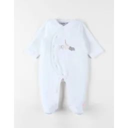 Pyjama Bébé Velours Côtelé Blanc
