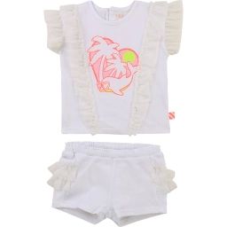 Ensemble T-shirt + short Fille Blanc