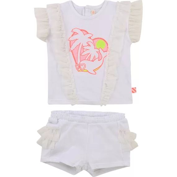 Ensemble T-shirt + short Fille Blanc