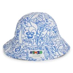 Bob imprimé en toile de coton UNISEXE Blanc