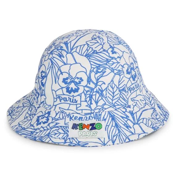 Bob imprimé en toile de coton UNISEXE Blanc