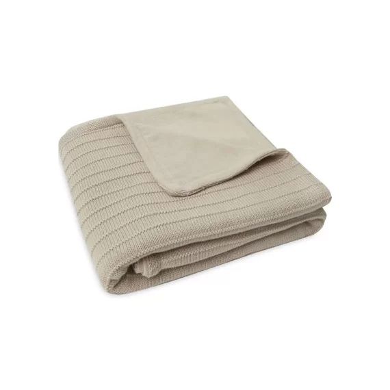 Couverture polaire en coton bio Pure Knit Nougat (75 x 100 cm)