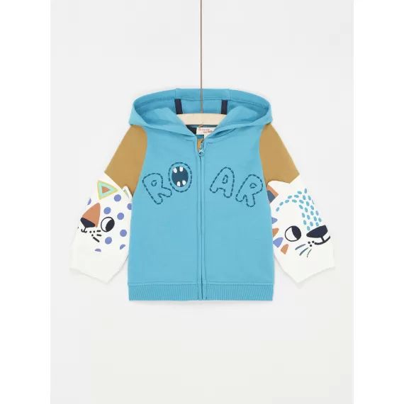 Sweat À Capuche Turquoise Bébé Garçon