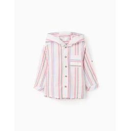 Chemise À Rayures Avec Capuche Rose Foncé