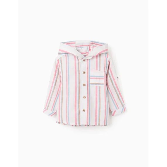 Chemise À Rayures Avec Capuche Rose Foncé