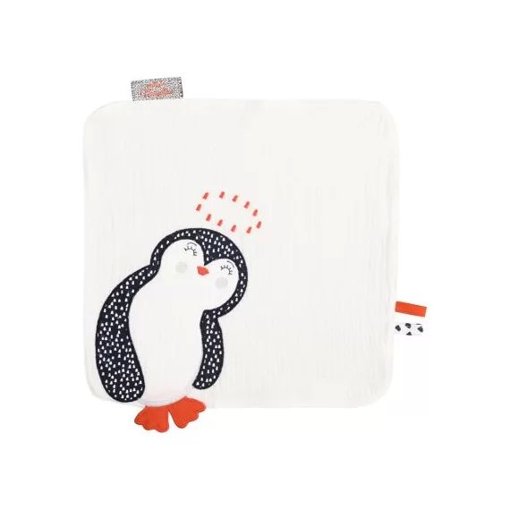 Doudou plat Pingouin blanc