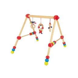 Arche D’éveil Bois Bébé, Réglable En Hauteur Rouge