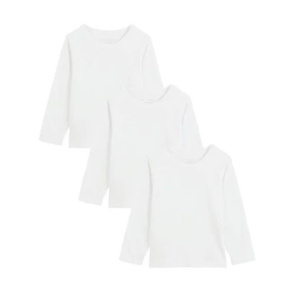 Lot De 3 T-shirts Bébé Manches Longues Blanc
