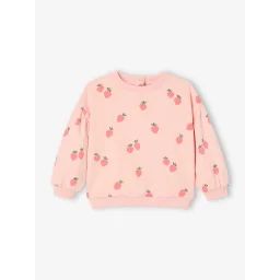 Sweat imprimé bébé en molleton rose