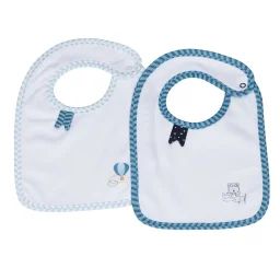 Lot De 2 Bavoirs En Coton Blanc