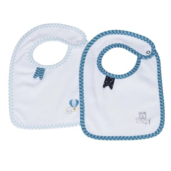 Lot De 2 Bavoirs En Coton Blanc