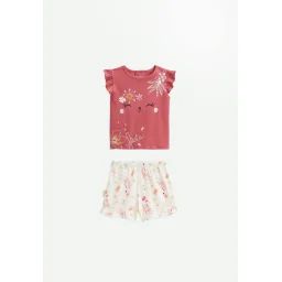 Pyjama Enfant 2 Pièces Manches Courtes Fiesta Terracotta