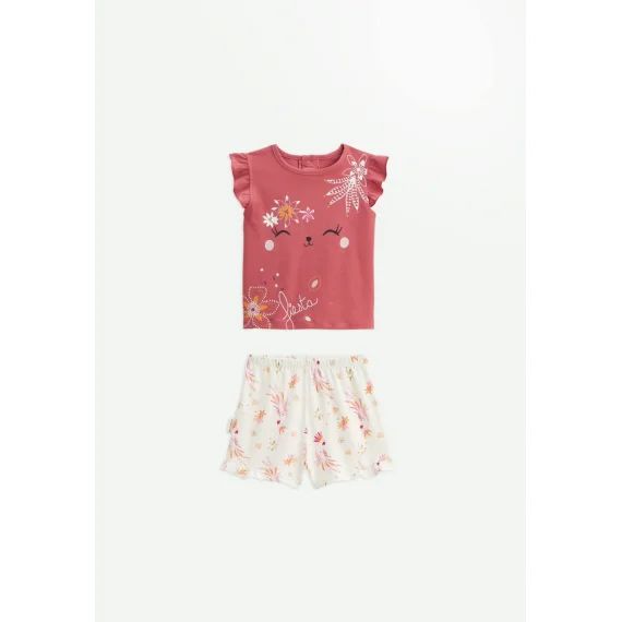 Pyjama Enfant 2 Pièces Manches Courtes Fiesta Terracotta