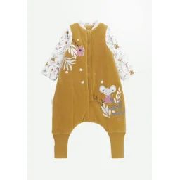 Turbulette D&rsquo;hiver En Velours Avec Pieds Retroussables Et Manches Amovibles Charlie Ocre