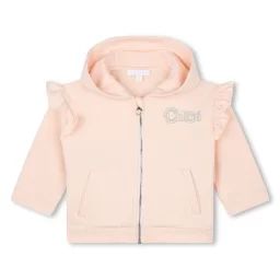 Sweat-shirt à capuche zippé Fille Beige