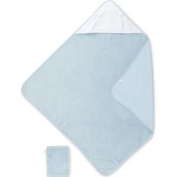 Cape de bain + gant Bamboo Choux bleu (90 x 90 cm)