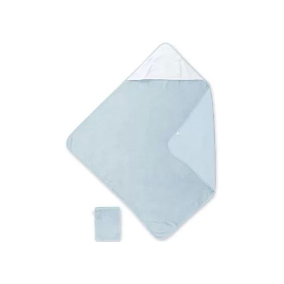 Cape de bain + gant Bamboo Choux bleu (90 x 90 cm)