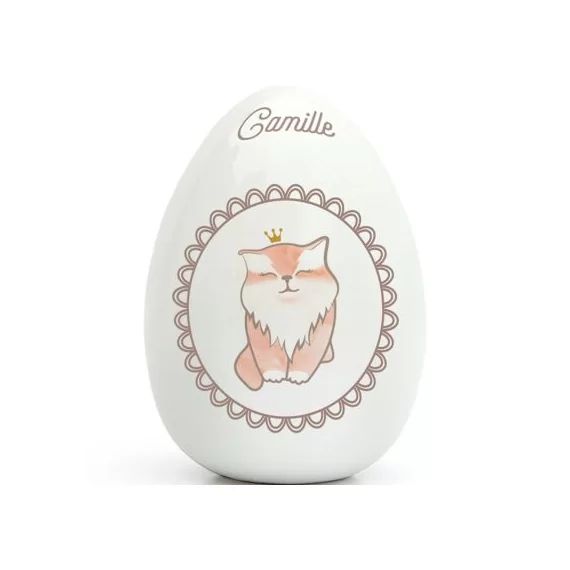 Oeuf en porcelaine Chat (personnalisable)
