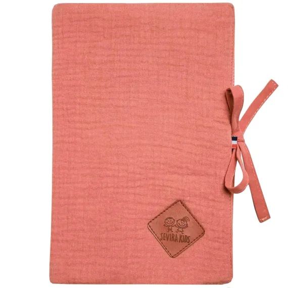 Protège Carnet De Santé En Gaze De Coton Jeanne Terracotta