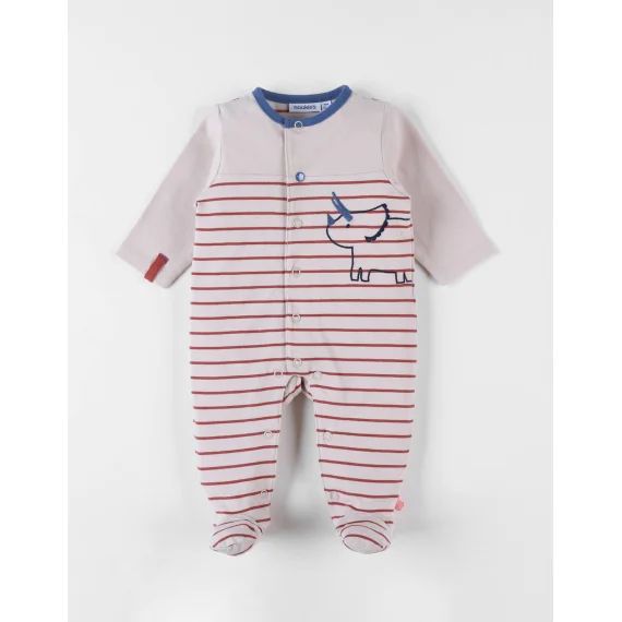 Pyjama 1 Pièce Rhinocéros En Jersey Beige